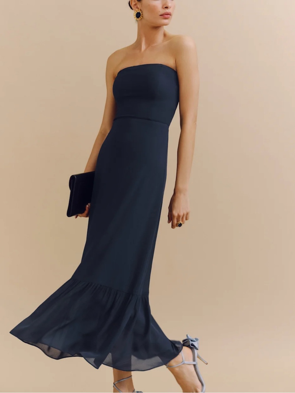 Reformation arta dress Navy size 2